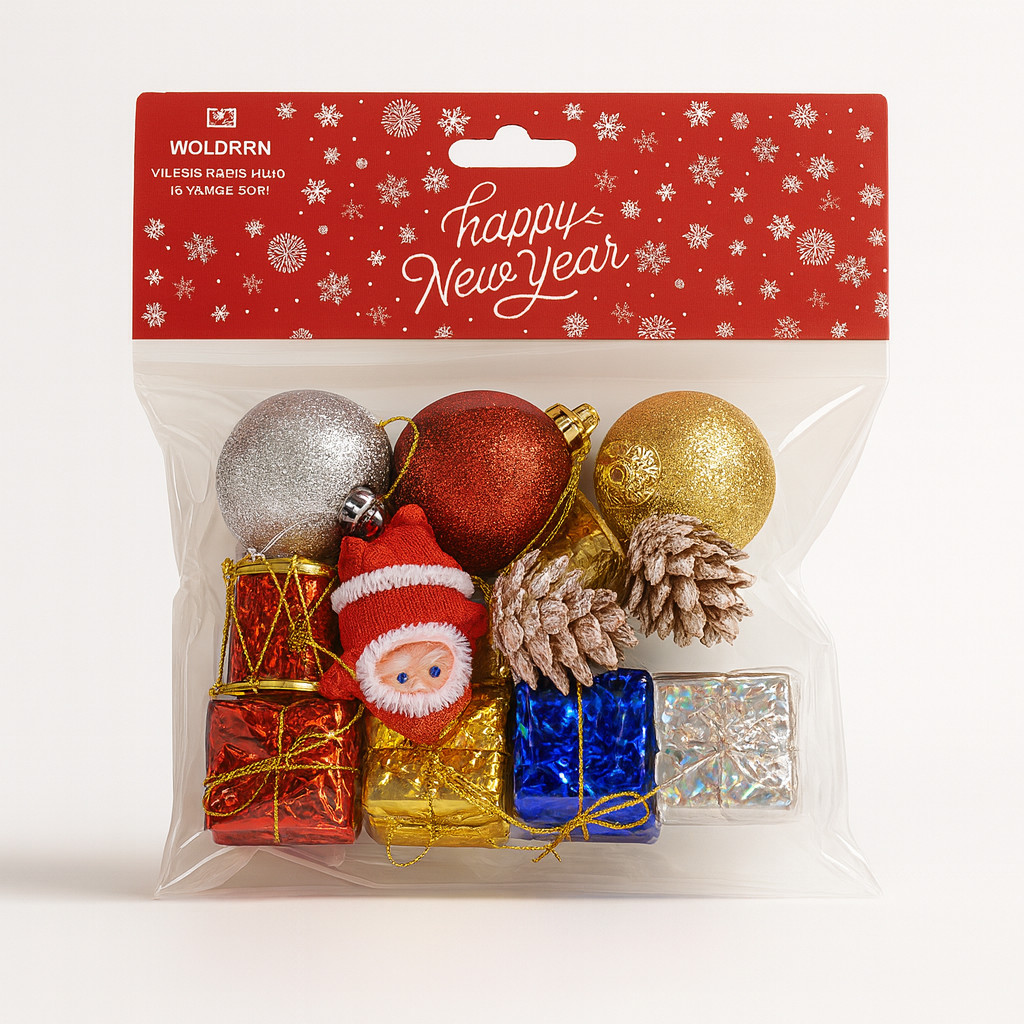 Yılbaşı Çam Ağacı Dekor Seti – LED Işık + Süsler + Kar Spreyi